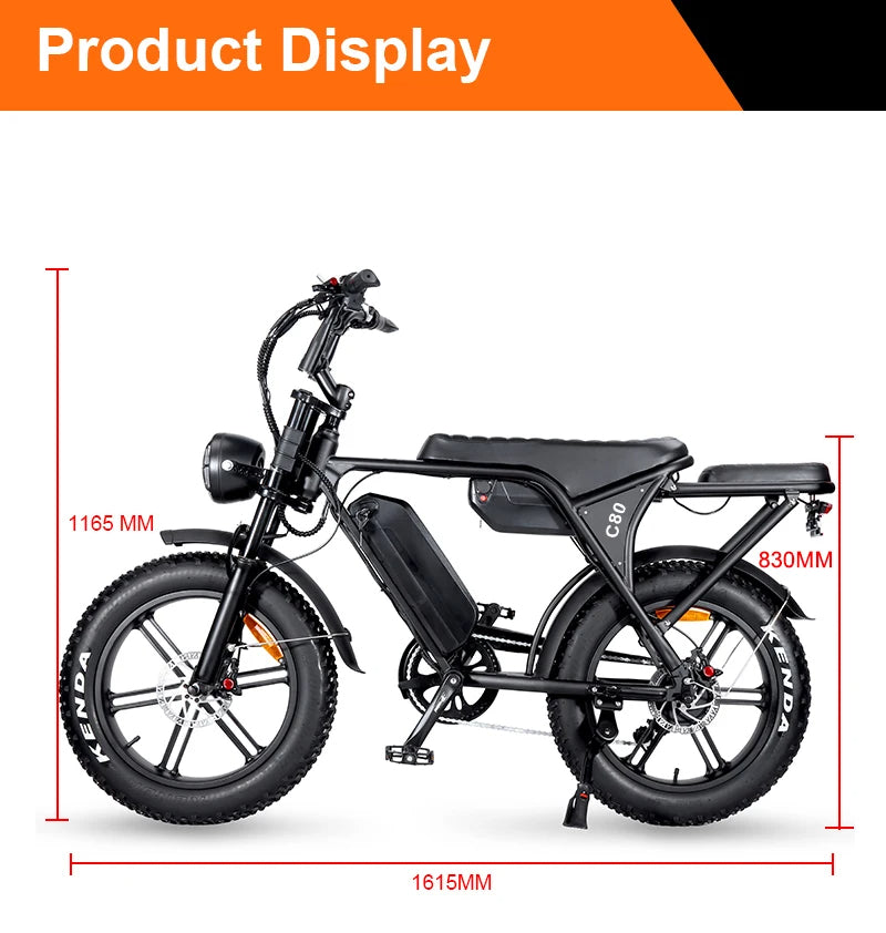 C80 20-Zoll-Fette Reifen Elektrofahrrad lange Ausdauer